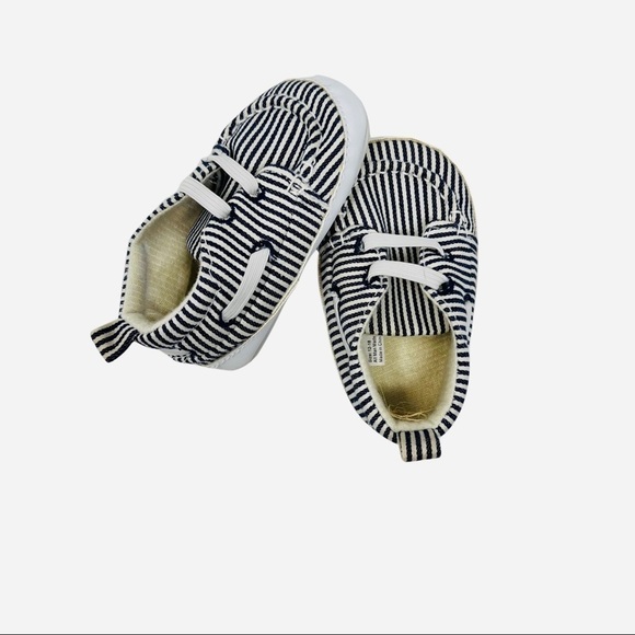Baby Nautical Navy Stripe Shoes 12-18 Months - Picture 1 of 13